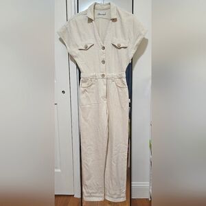 Zara Cream Cotton Jumpsuit (XS)